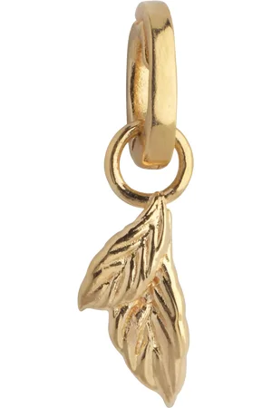 Enamel Organic Double Leaf Charm, Gold