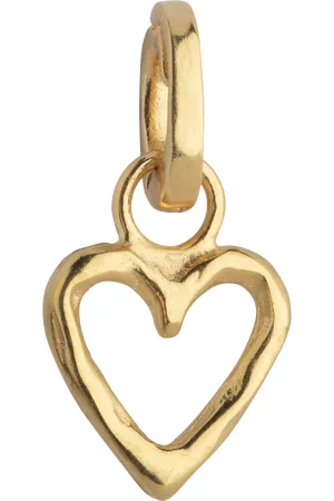 Enamel Organic Heart Charm, Gold