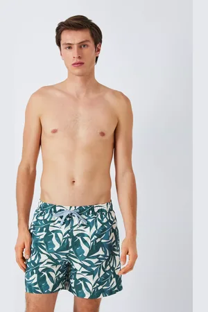 John Lewis Inky Leaf Printed Swim Shorts