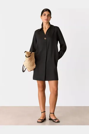 Whistles Collared Button Mini Dress
