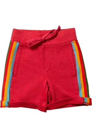 Little Green Radicals Baby Rainbow Stripe Pure Organic Cotton Shorts
