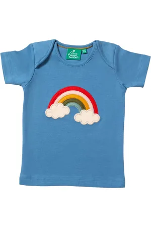 Little Green Radicals Baby Rainbow Applique Pure Organic Cotton T-Shirt