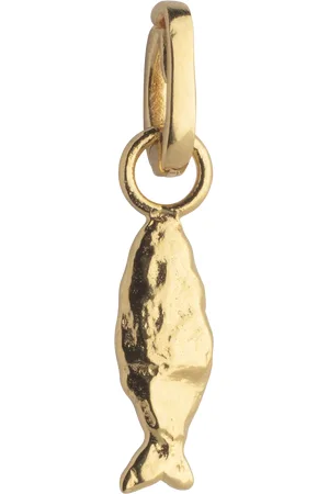 Enamel Flowing Fish Charm, Gold
