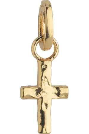 Enamel Protective Cross Charm, Gold