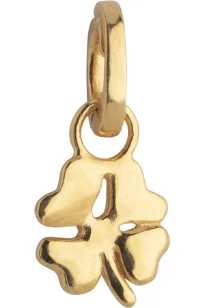 Enamel Organic Clover Charm, Gold
