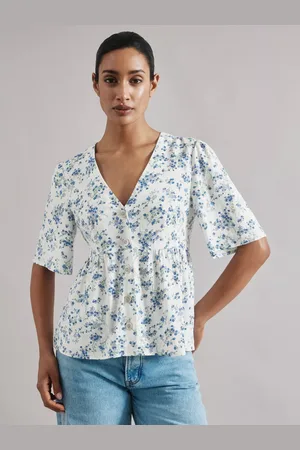 Albaray Blossom Print Peplum Top