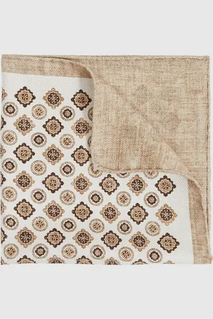 Reiss Giotte Silk Medallion Print Pocket Square