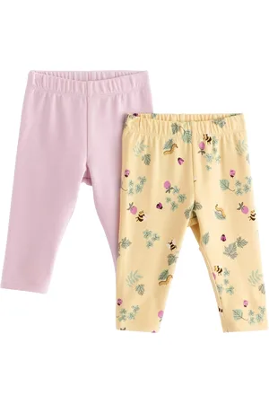 Lindex Baby Plain & Summer Woodland Leggings, Pack of 2