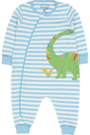 Frugi Baby Zelah Organic Cotton Dinosaur Applique Romper