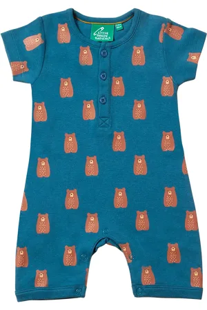 Little Green Radicals Baby Teddy Bears Pure Organic Cotton Romper