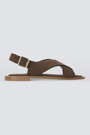 AND/OR Larkswood Suede Cross Strap Footbed Sandals