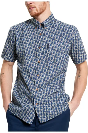 Ben Sherman Cotton Regular Fit Block Leaf Print Shirt