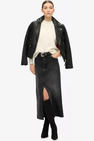 Superdry Denim Split Maxi Skirt