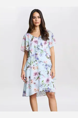 Gina Bacconi Cynthia Floral Tiered Dress