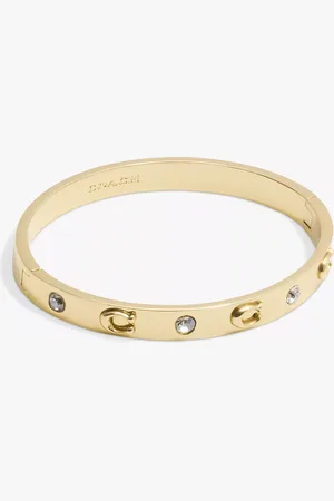 Coach Logo and Crystal Hinged Bangle