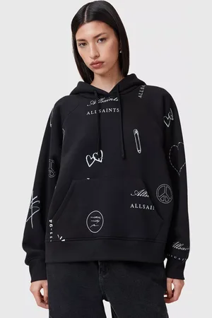AllSaints Stina Talon Graphic Organic Cotton Blend Hoodie
