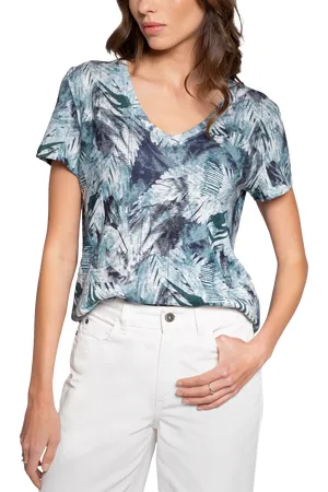 CELTIC & CO. V-Neck Linen Blend T-Shirt