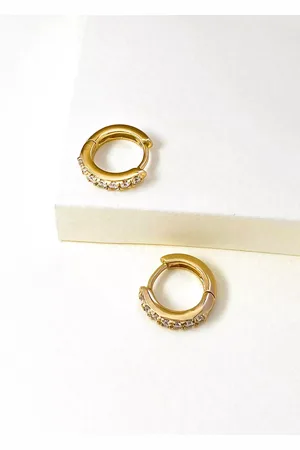 Wanderlust + Co Cubic Zirconia Huggie Hoop Earrings