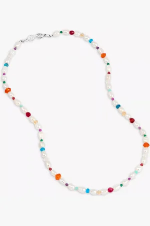 Dower & Hall Carnival Mixed Stone Freshwater Pearl Collar Necklace, White/Multi