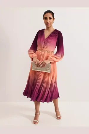Phase Eight Petite Mira Pleated Ombre Dress
