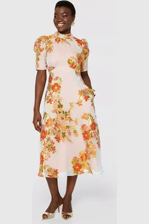 Closet Floral Tie Back A-Line Dress