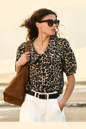 Baukjen Courtney Leopard Pure Organic Cotton Blouse