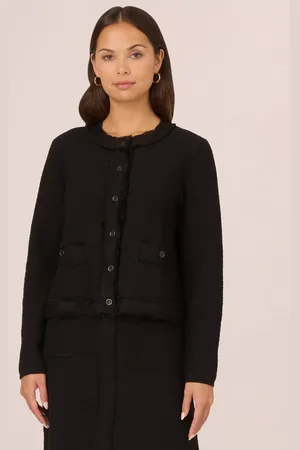 Adrianna Papell Fray Trim Cardigan