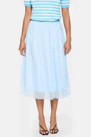 Saint Tropez Coral Chiffon Midi Skirt