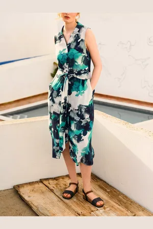 CELTIC & CO. Tie Front Midi Shirt Dress