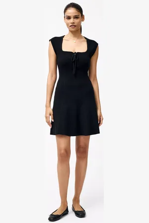 French Connection Cosy Soft Tie Up Flared Mini Dress