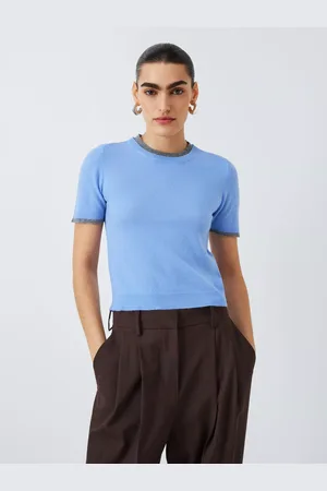 MARELLA Orlanda Contrast Trim Wool Rich Short Sleeve Jumper