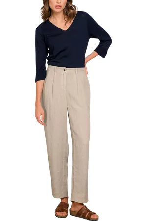 CELTIC & CO. Pure Linen Barrel Leg Trousers