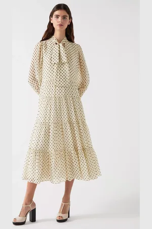 L.K. Bennett Polly Polka Dot Tie Neck Dress