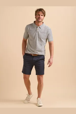 Brakeburn Cotton Regular Fit Monochrome Maritime Stripe Polo Shirt