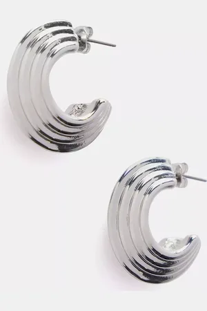 mint&berry Ribbed Hoop Earrings