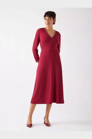 L.K. Bennett Astrid Contrast Trim Midi Dress