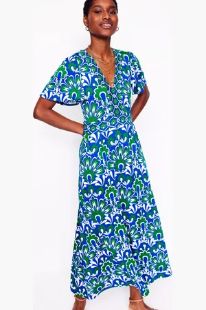 Boden Ellie Floral Flutter Maxi Tea Dress