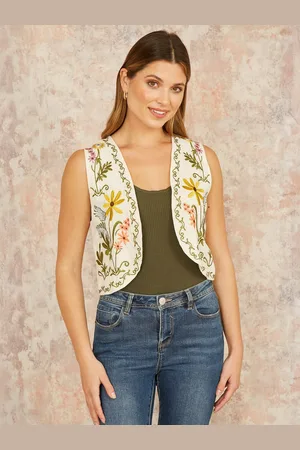 Yumi Floral Embroidered Waistcoat