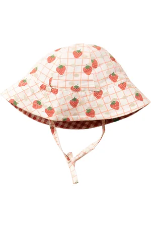 Little Green Radicals Baby Strawberry Days Reversible Pure Organic Cotton Sun Hat