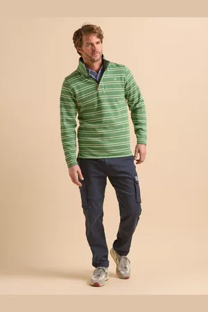 Brakeburn Half-Zip Neck Strip Sweat Top
