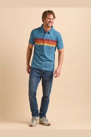Brakeburn Cotton Regular Fit Short Sleeve Stripe Polo Shirt