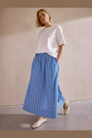 Albaray Stripe Organic Cotton Rich Skirt