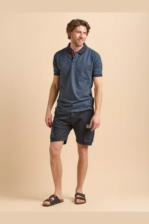 Brakeburn Cotton Regular Fit Short Sleeve Polo Tile Print Shirt
