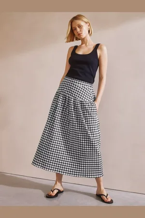 Albaray Gingham Midi Skirt
