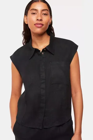 Whistles Olivia Cap Sleeve Linen Shirt