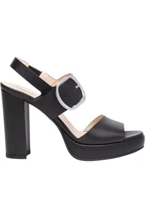 Nero Giardini Astana Leather Platform Heeled Sandals