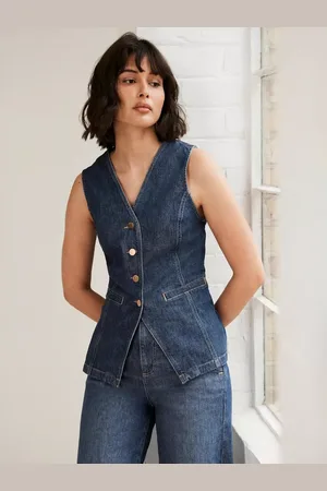 mint&berry High Neck Denim Waistcoat