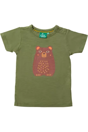 Little Green Radicals Baby Organic Cotton Bear Print T-Shirt