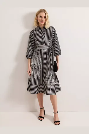 Phase Eight Corina Stripe Floral Midi Dress