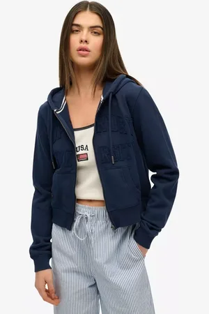 Superdry Athletic Essentials Tonal Cropped Zip Hoodie